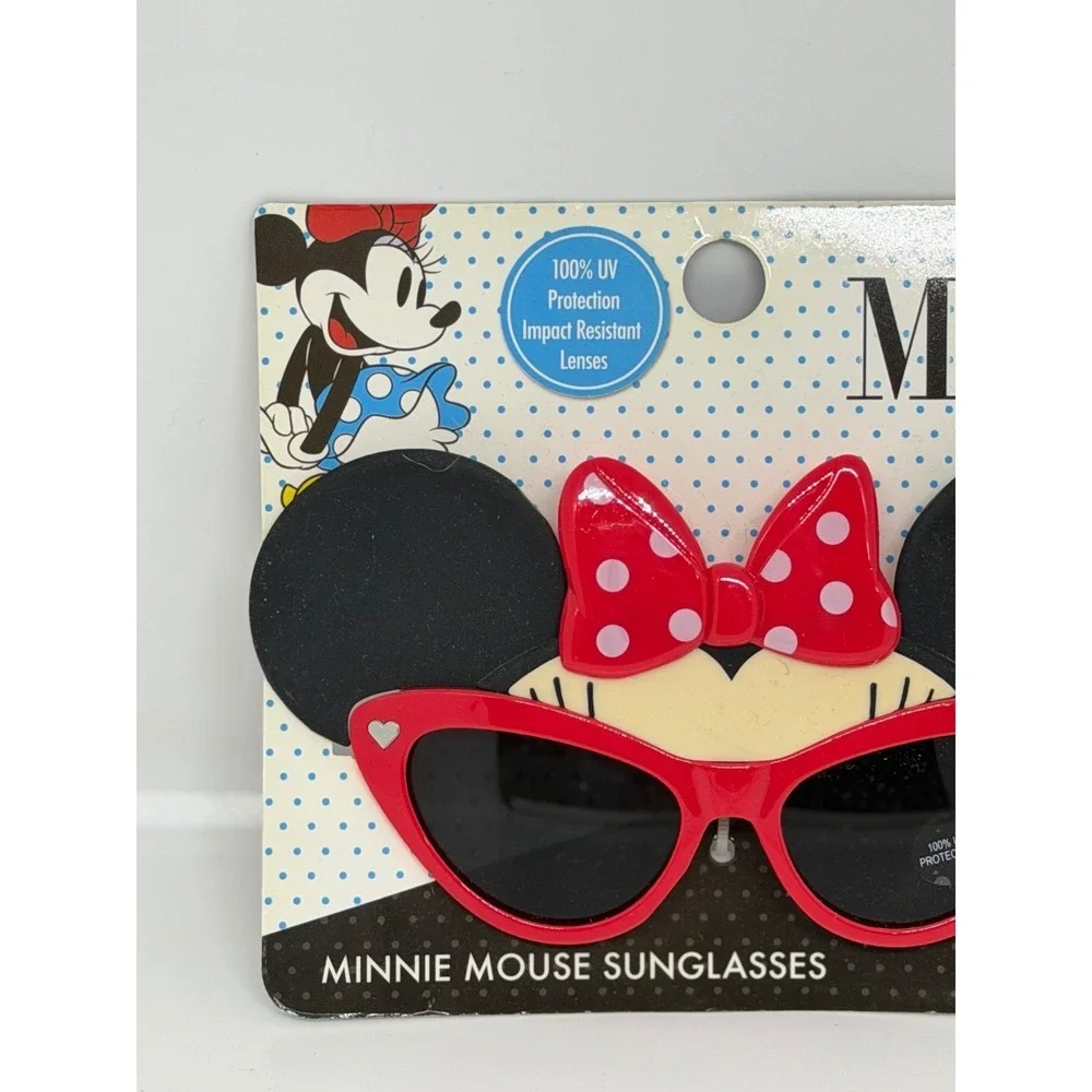 NEW Disney Minnie Mouse Girls Sun-Staches Sunglasses Red‎ Bow 100% UV Protection